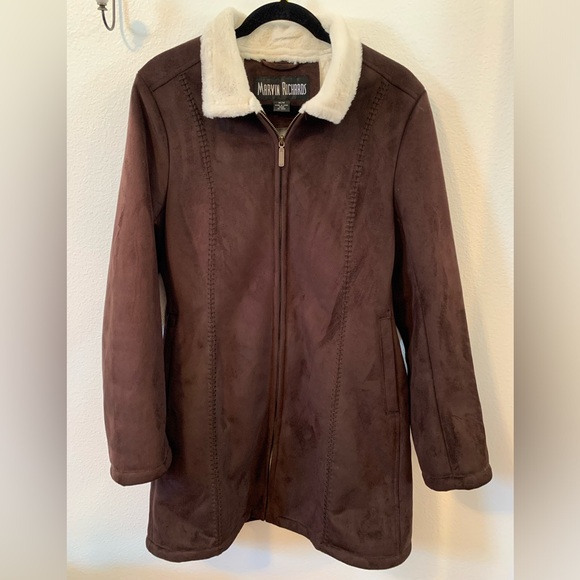 Marvin Richards Jackets & Blazers - Marvin Richard’s Chocolate Brown Faux Suede Coat Size M
